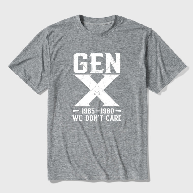 Gen X 1965-1980 We Don't Care Ultra Soft Heather Tee