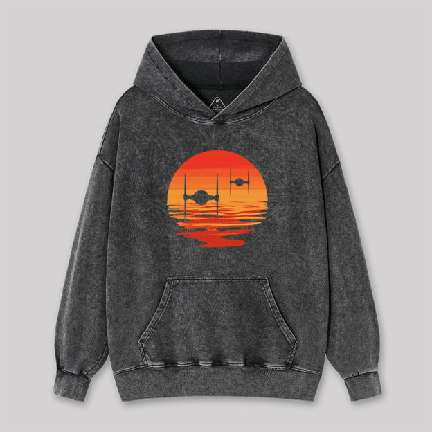 Sunset Wing Starfighter Washed Hoodie