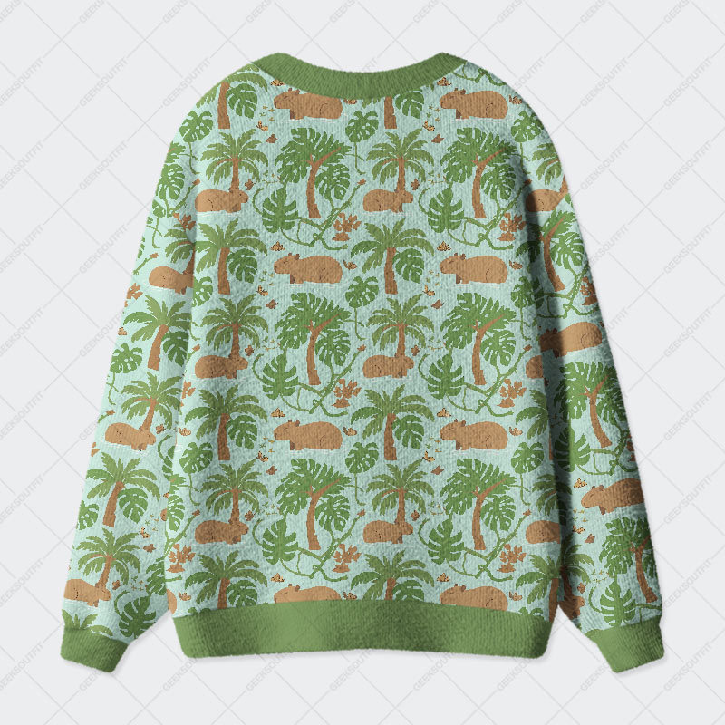 Capybara's Adventure Journey Geek Ugly Cardigan Sweaters 