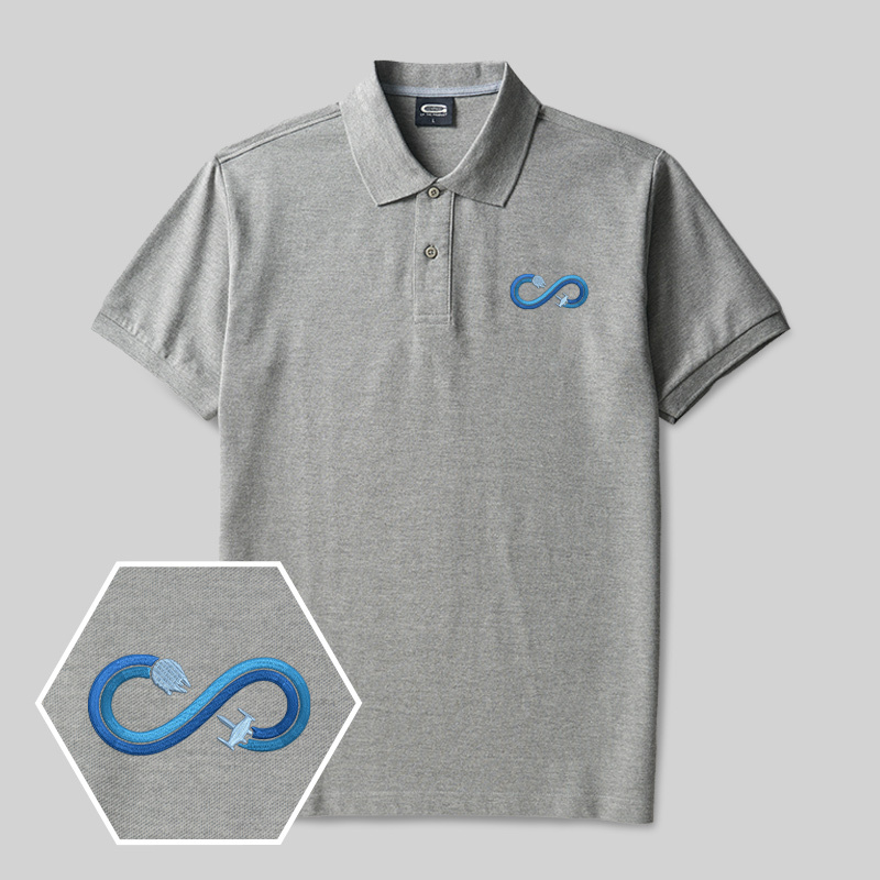 Infinite Loop Geek Embroidered Polo Shirts