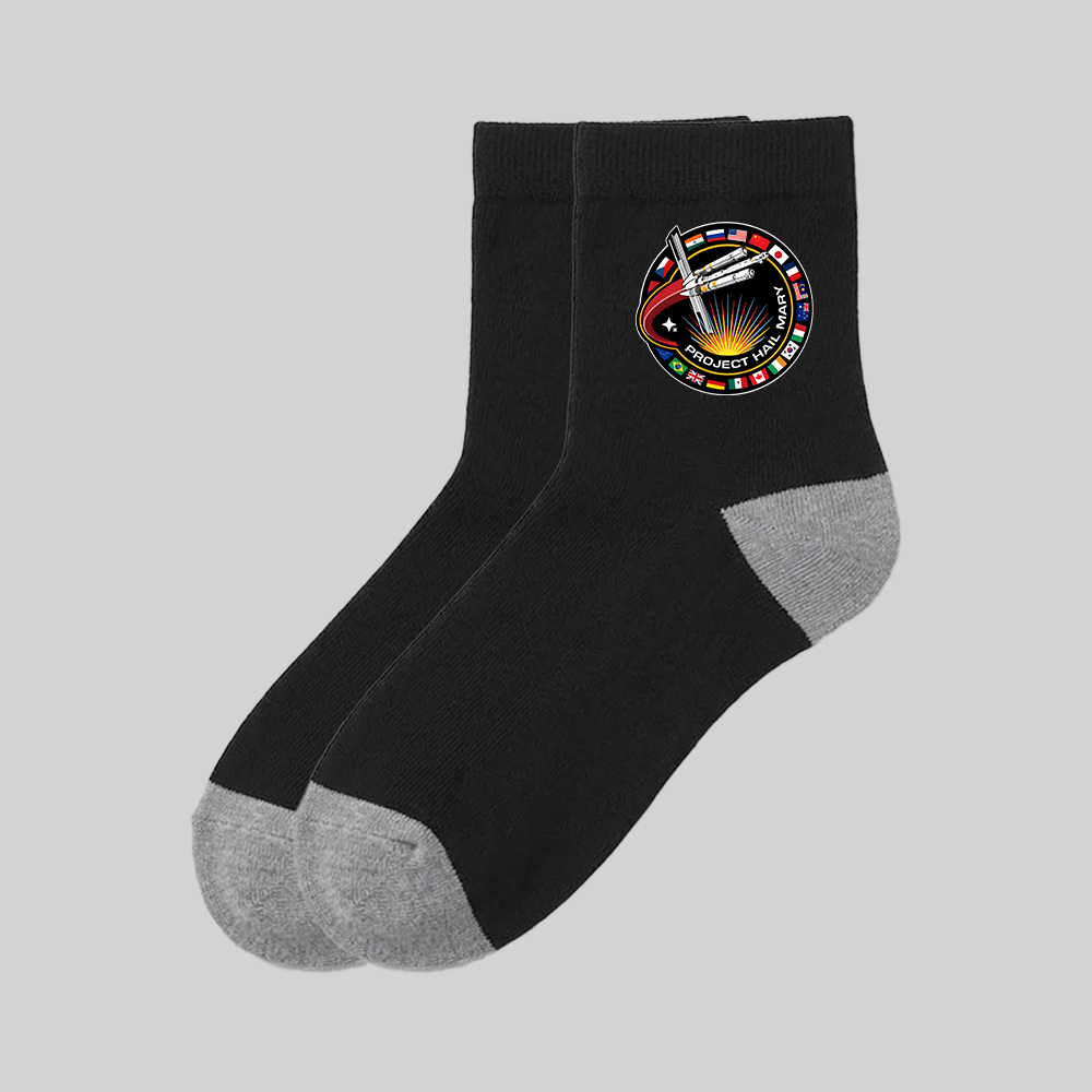 Astro Mission Badge Geek Cotton Daily Socks