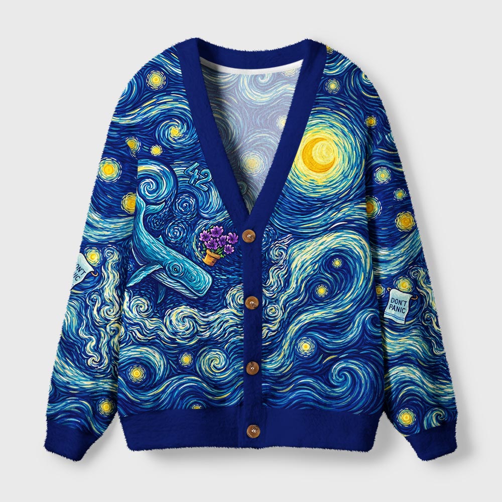 Ultimate Answer To The Universe Art Pattern Geek Ugly Cardigan Sweaters