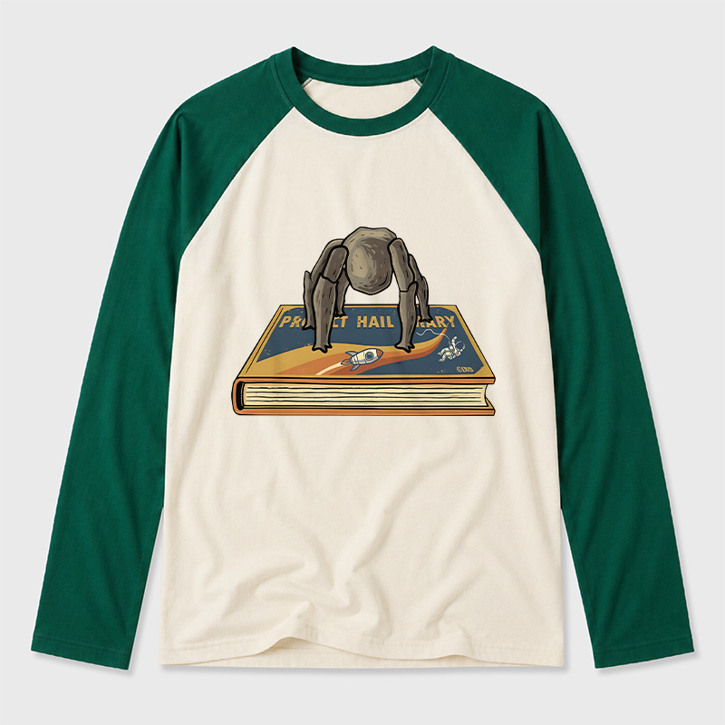 Funny Rocky Geek Retro Raglan Long-Sleeve Tee