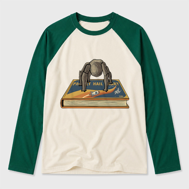 Funny Rocky Geek Retro Raglan Long-Sleeve Tee