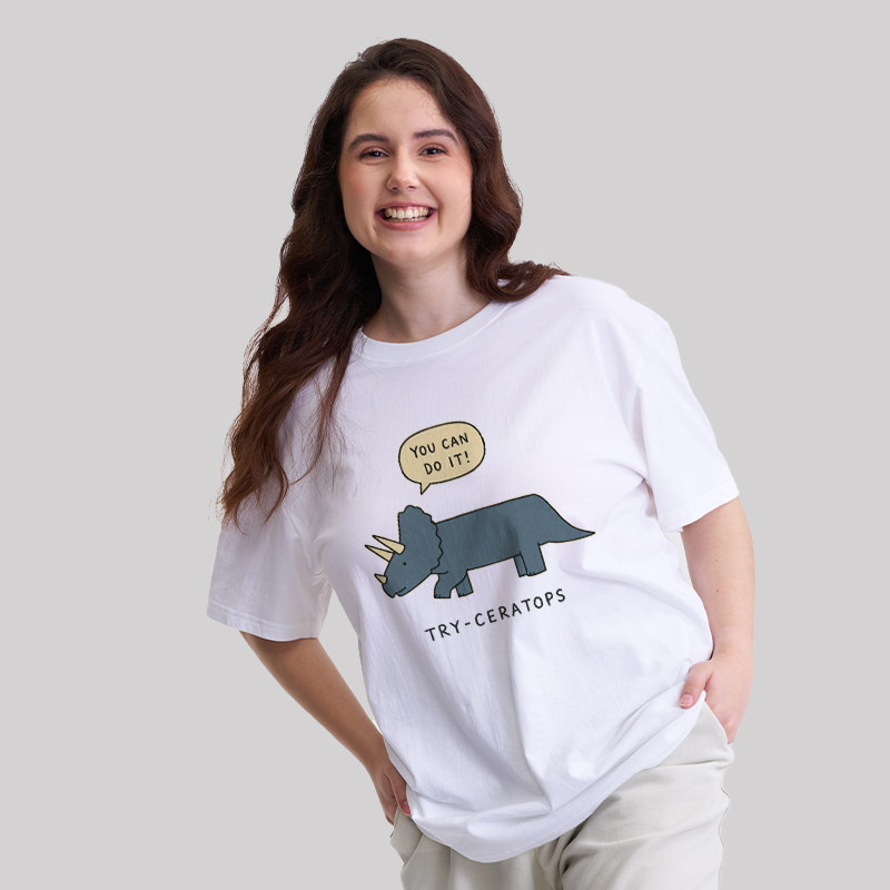 Try-ceratops You Can Do It Geek T-Shirt