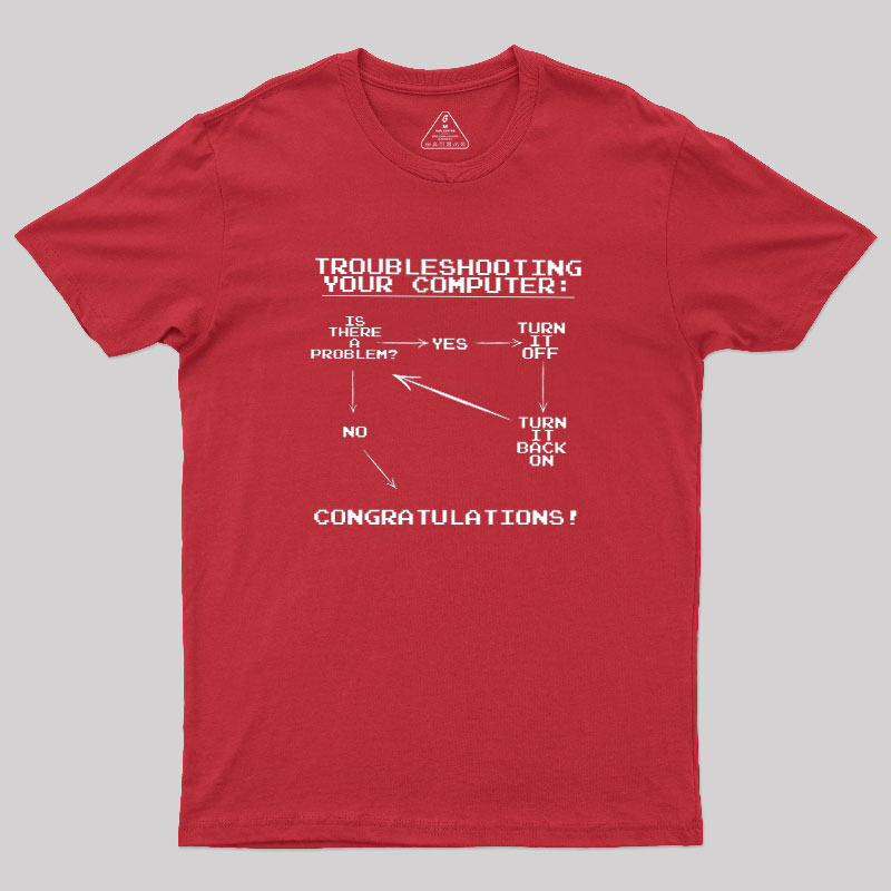 Troubleshooting Your Computer Geek T-Shirt