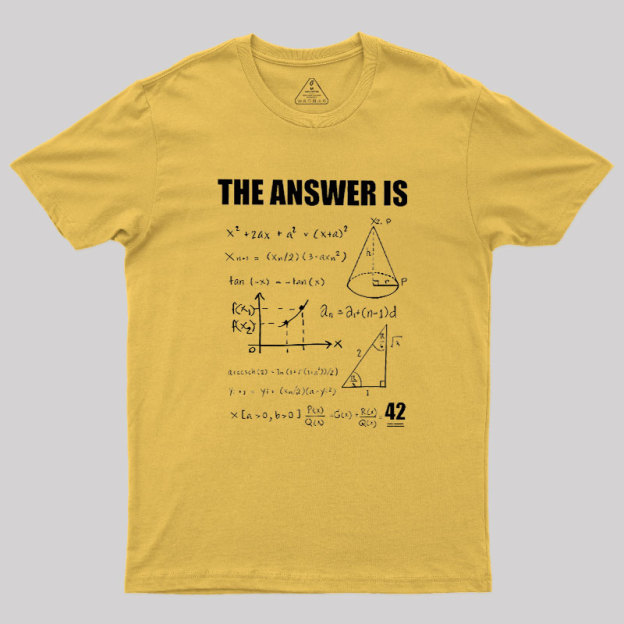 42 The Answer To Life The Universe Geek T-Shirt