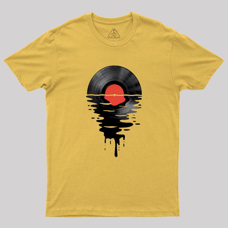 Vinyl LP Music Record Sunset Red Geek T-Shirt