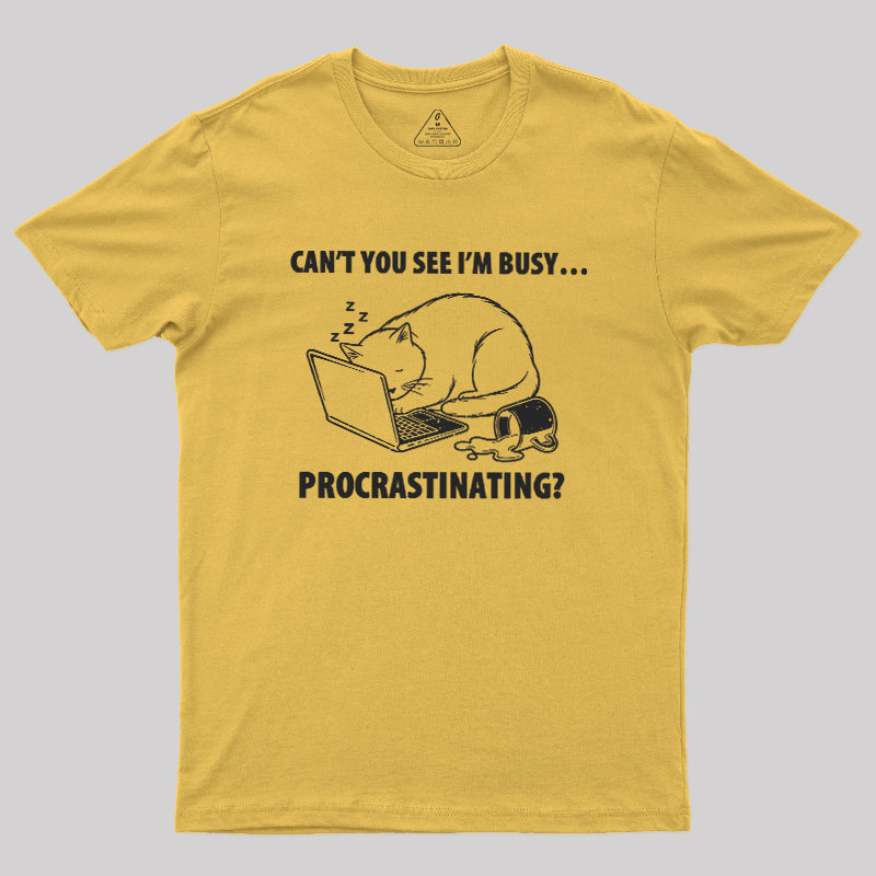 Procrastination Cat Geek T-Shirt