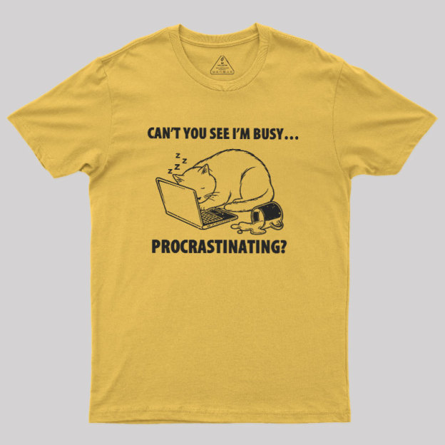 Procrastination Cat Geek T-Shirt