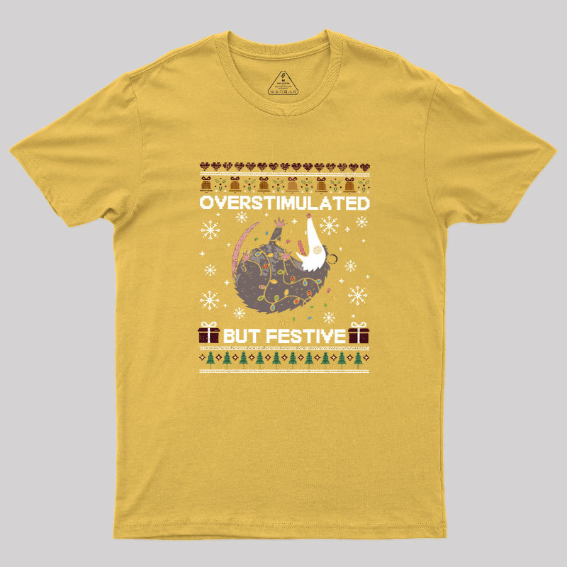 Overstimulated But Festive Possum Geek T-Shirt
