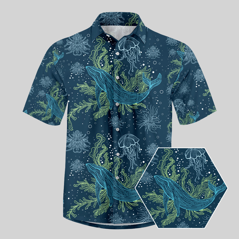 Fantastic Marine Life Button Up Pocket Shirt