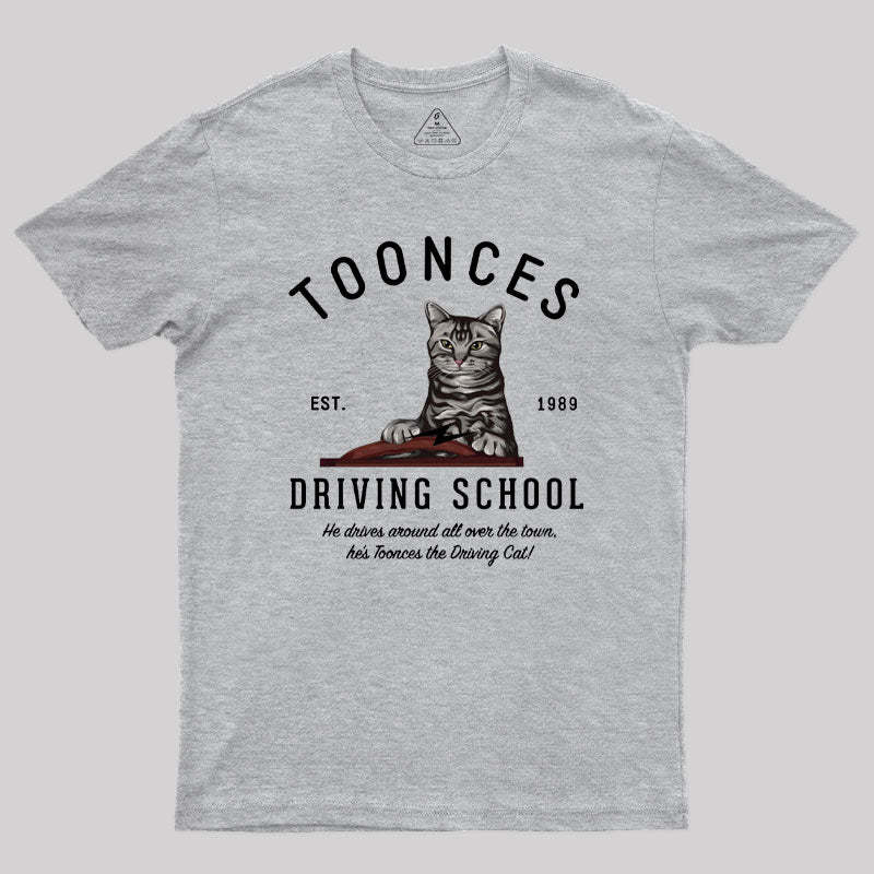 Geeksoutfit Toonces Driving School - Est. 1989 Geek T-Shirt for Sale on