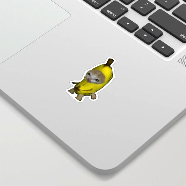Banana Cat Funny Geek Sticker