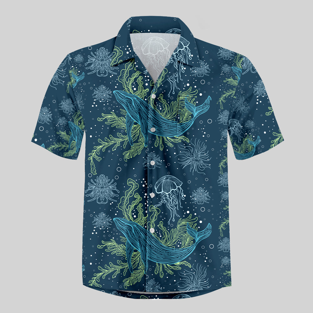 Fantastic Marine Life Button Up Pocket Shirt