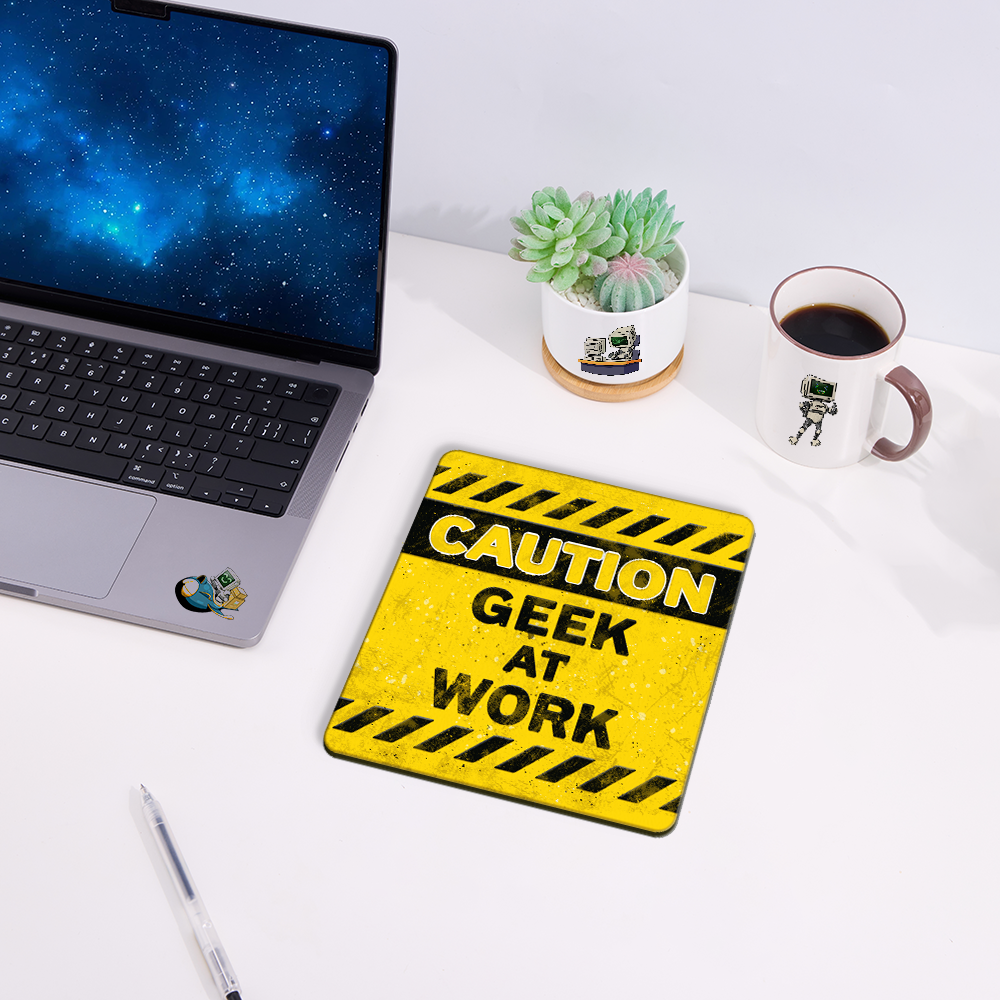 Caution Geek Novelty Mouse Pad