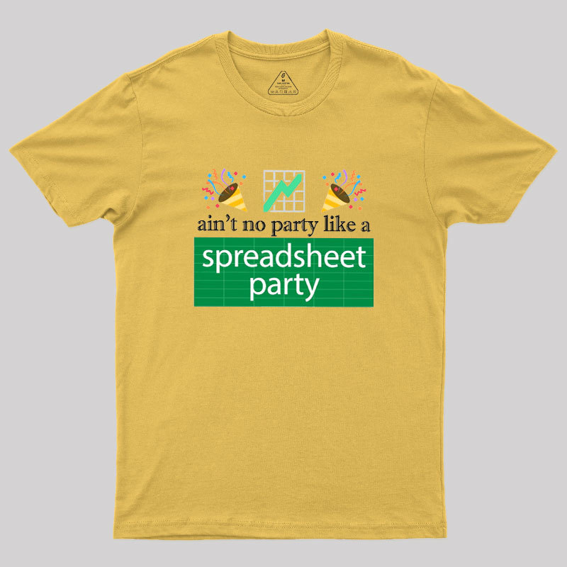 Funny Excel Spreadsheet Party Geek T-Shirt