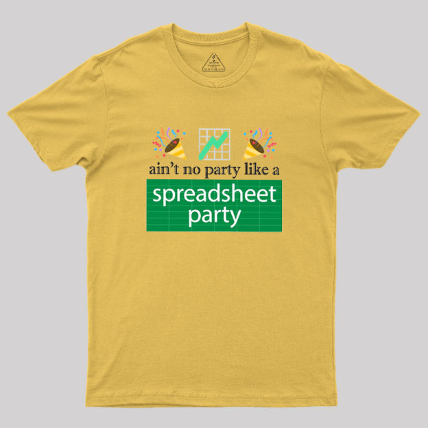 Funny Excel Spreadsheet Party Geek T-Shirt
