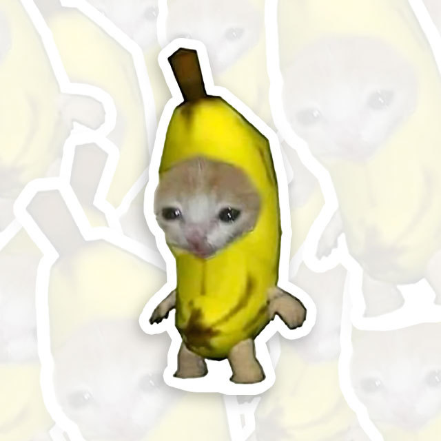 Banana Cat Geek Sticker for Sale online