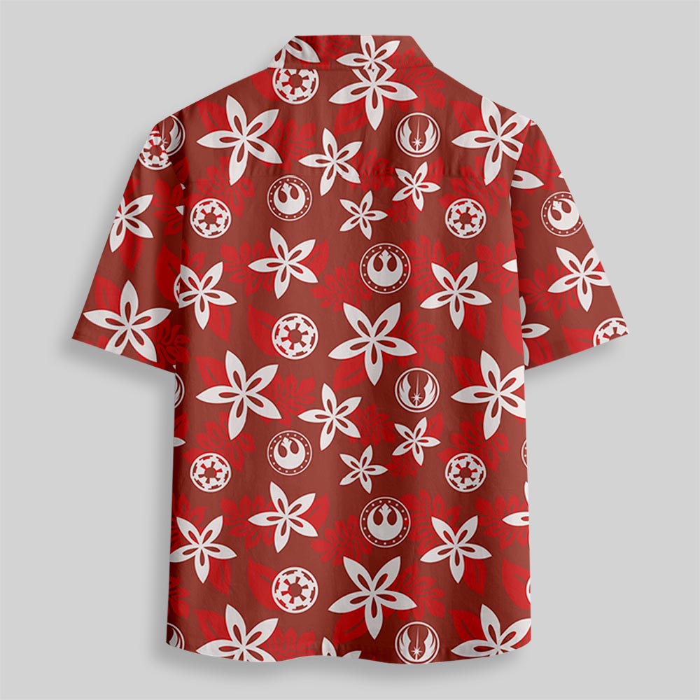 Rebel and Empire Red Hawaii Button Up Pocket Shirt