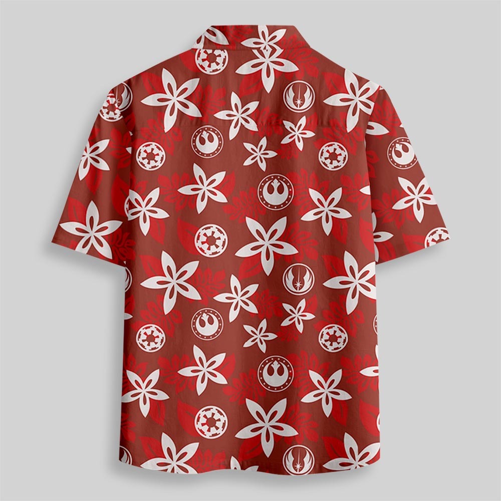 Rebel and Empire Red Hawaii Button Up Pocket Shirt