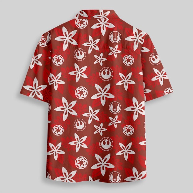 Rebel and Empire Red Hawaii Button Up Pocket Shirt