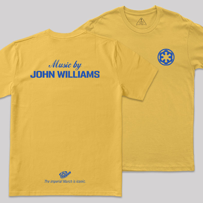 Music By John Williams Blue Front and Back Printed Geek T-Shirt