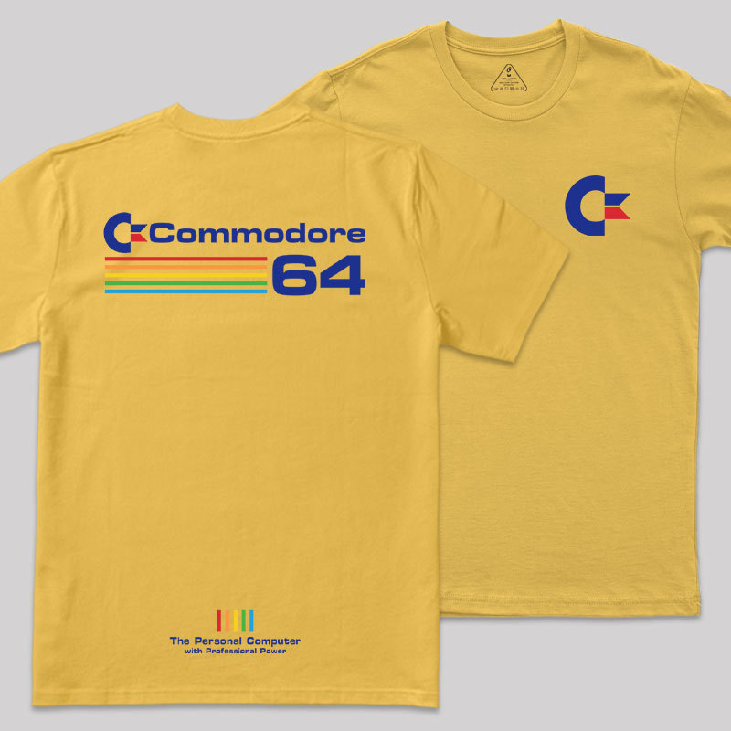 Commodore 64 Blue Front and Back Printing Geek T-Shirt
