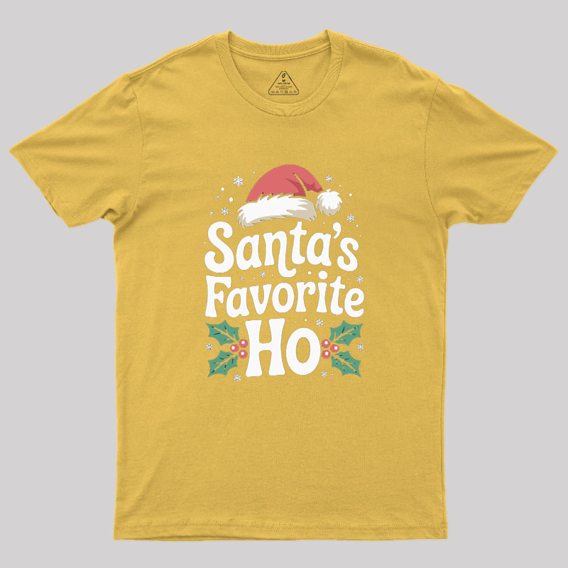 Funny Christmas Santa's Favorite Ho Naughty Geek T-Shirt