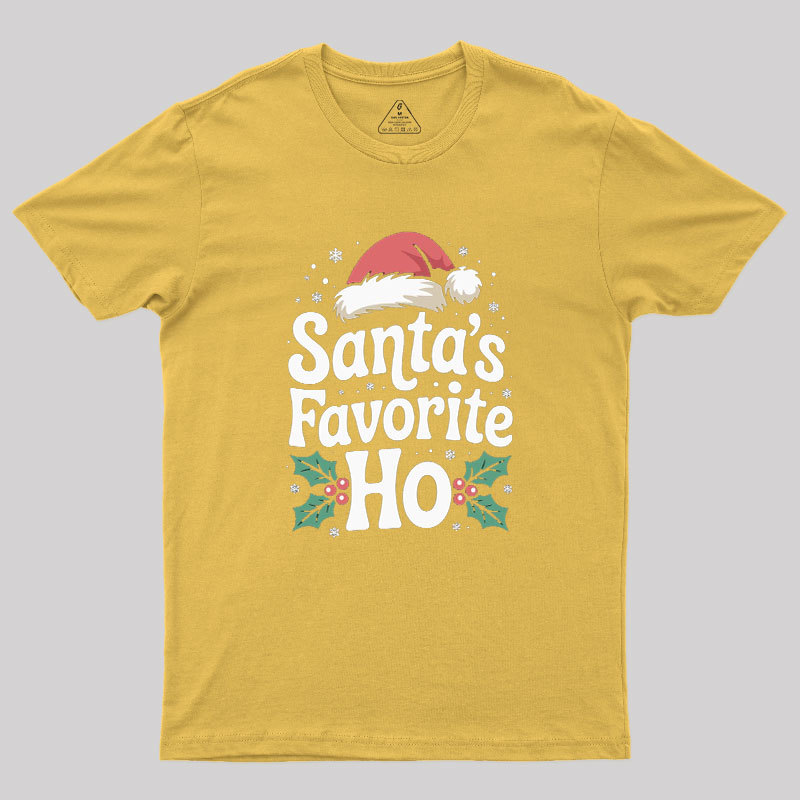 Funny Christmas Santa's Favorite Ho Naughty Geek T-Shirt
