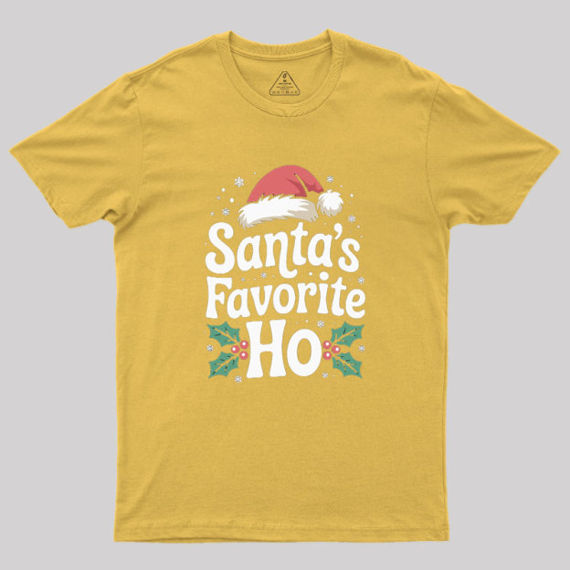 Funny Christmas Santa's Favorite Ho Naughty Geek T-Shirt