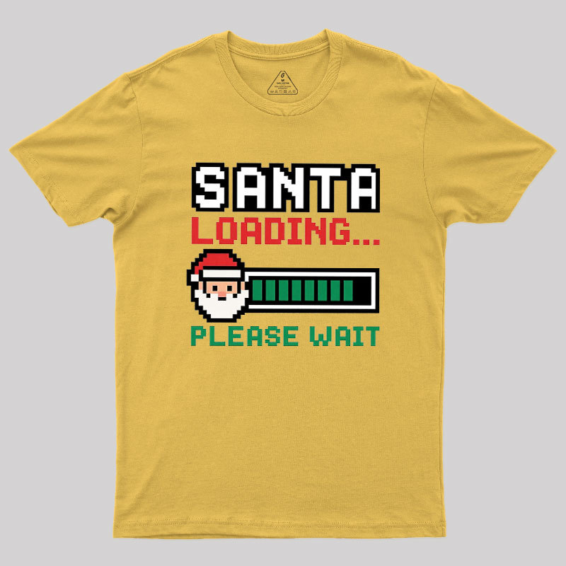 Santa Loading Pixel Design Geek T-Shirt