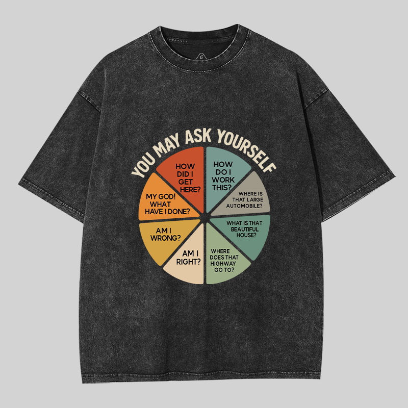 You May Ask Yourself Geek Washed T-shirt