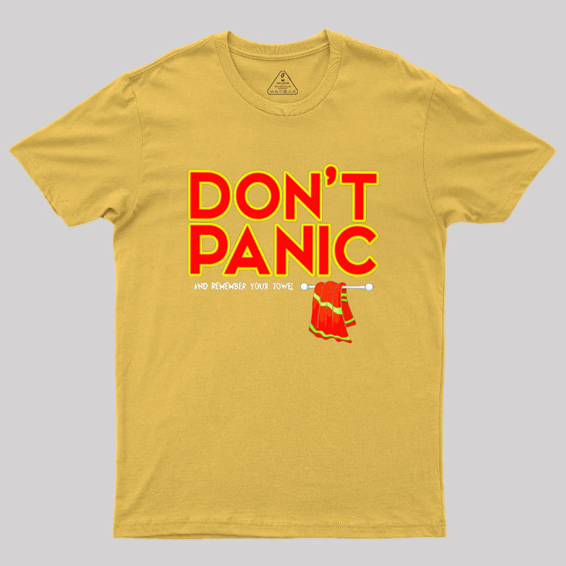 Don't Panic With Towel Geek T-Shirt