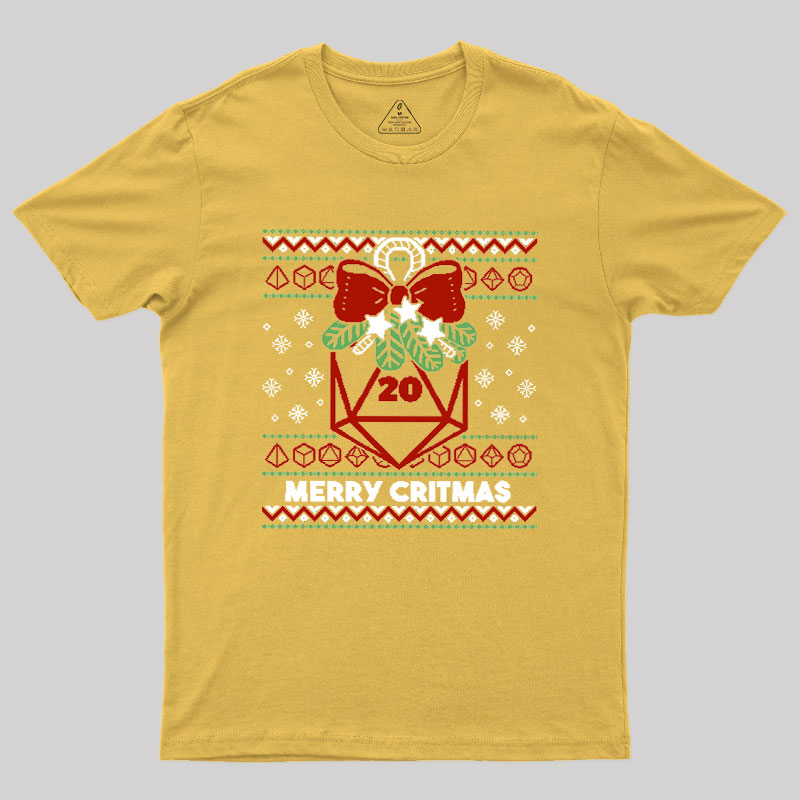 Merry Critmas Ugly Sweater Geek T-Shirt