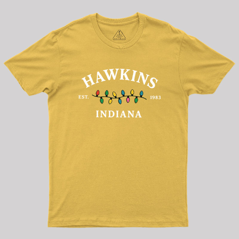 Hawkins Indiana Nov. 1983 Christmas Lights Geek T-Shirt