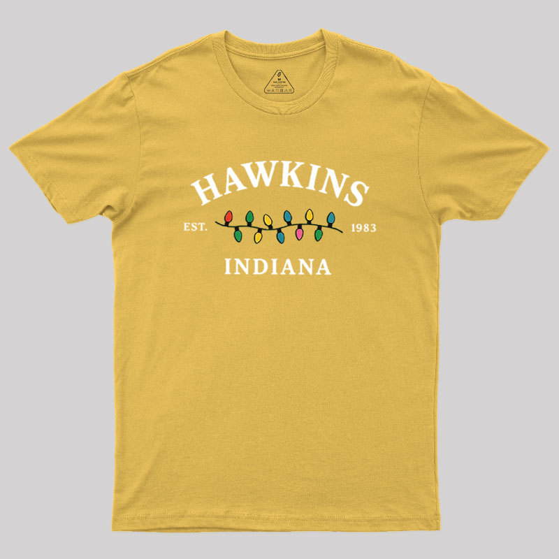 Geeksoutfit Hawkins Indiana Nov. 1983 Christmas Lights Geek T-Shirt for Sale
