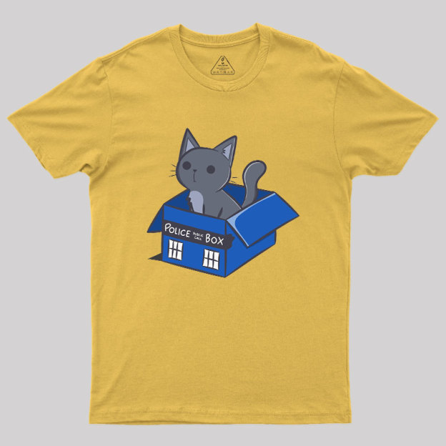Cat In a Blue Box Geek T-Shirt