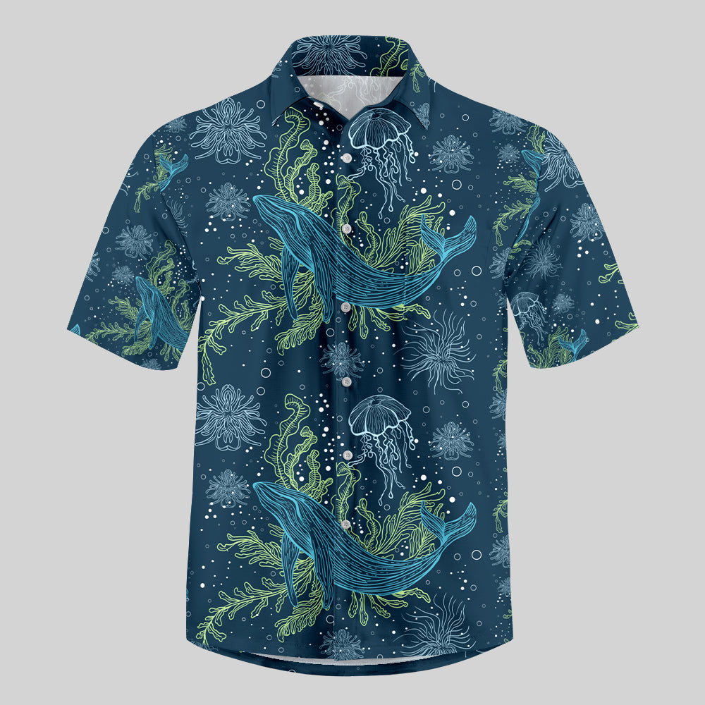 Fantastic Marine Life Button Up Pocket Shirt