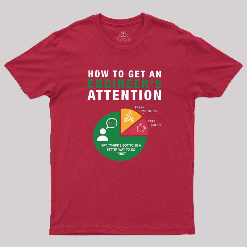Geeksoutfit How To Get An Engineer's Attention T-Shirt for Sale online