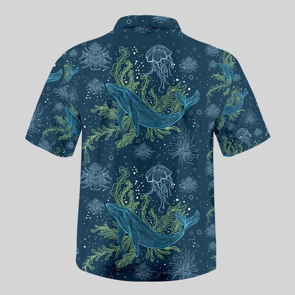 Fantastic Marine Life Button Up Pocket Shirt