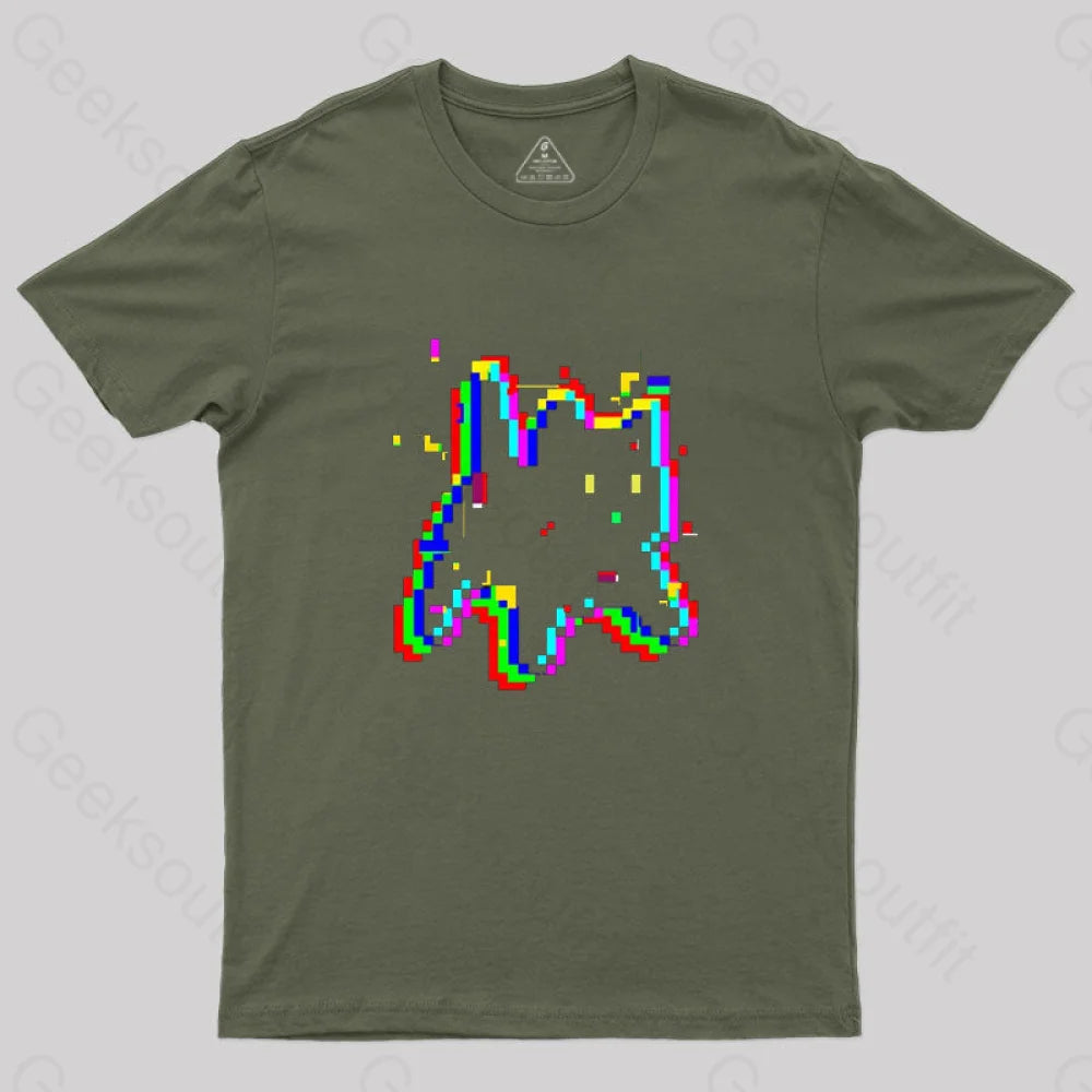 8 Glitch Nerd T-Shirt Army Green / S
