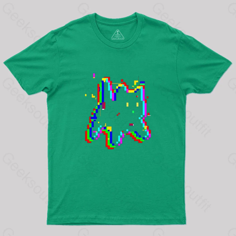 8 Glitch Nerd T-Shirt Green / S