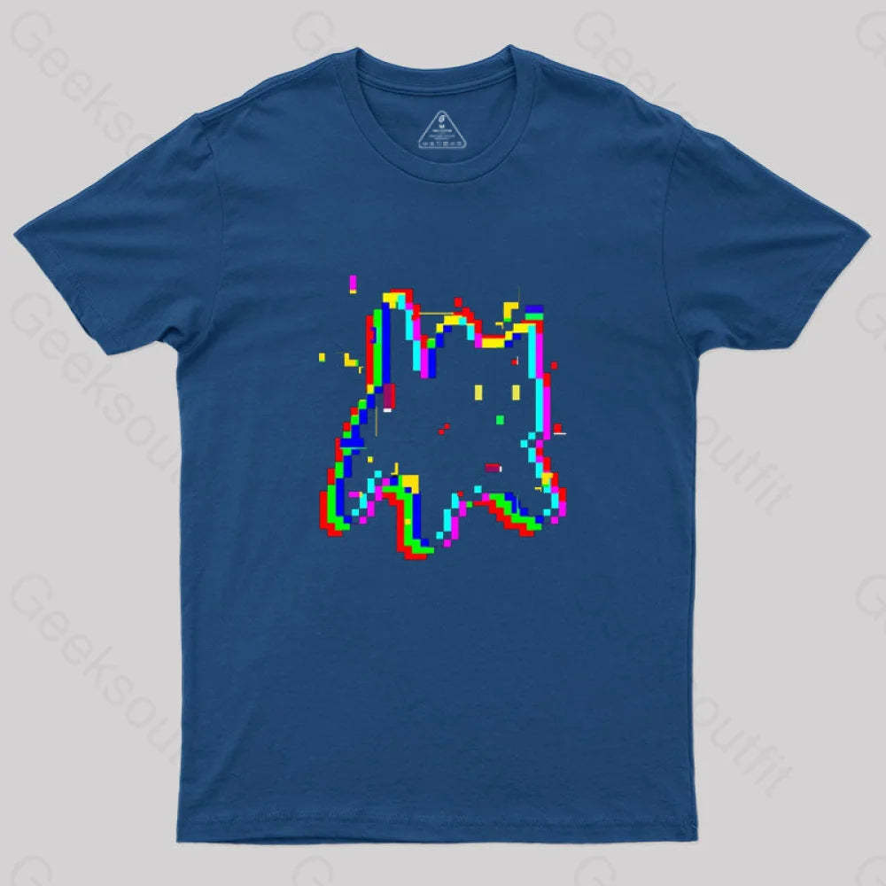 8 Glitch Nerd T-Shirt Navy / S