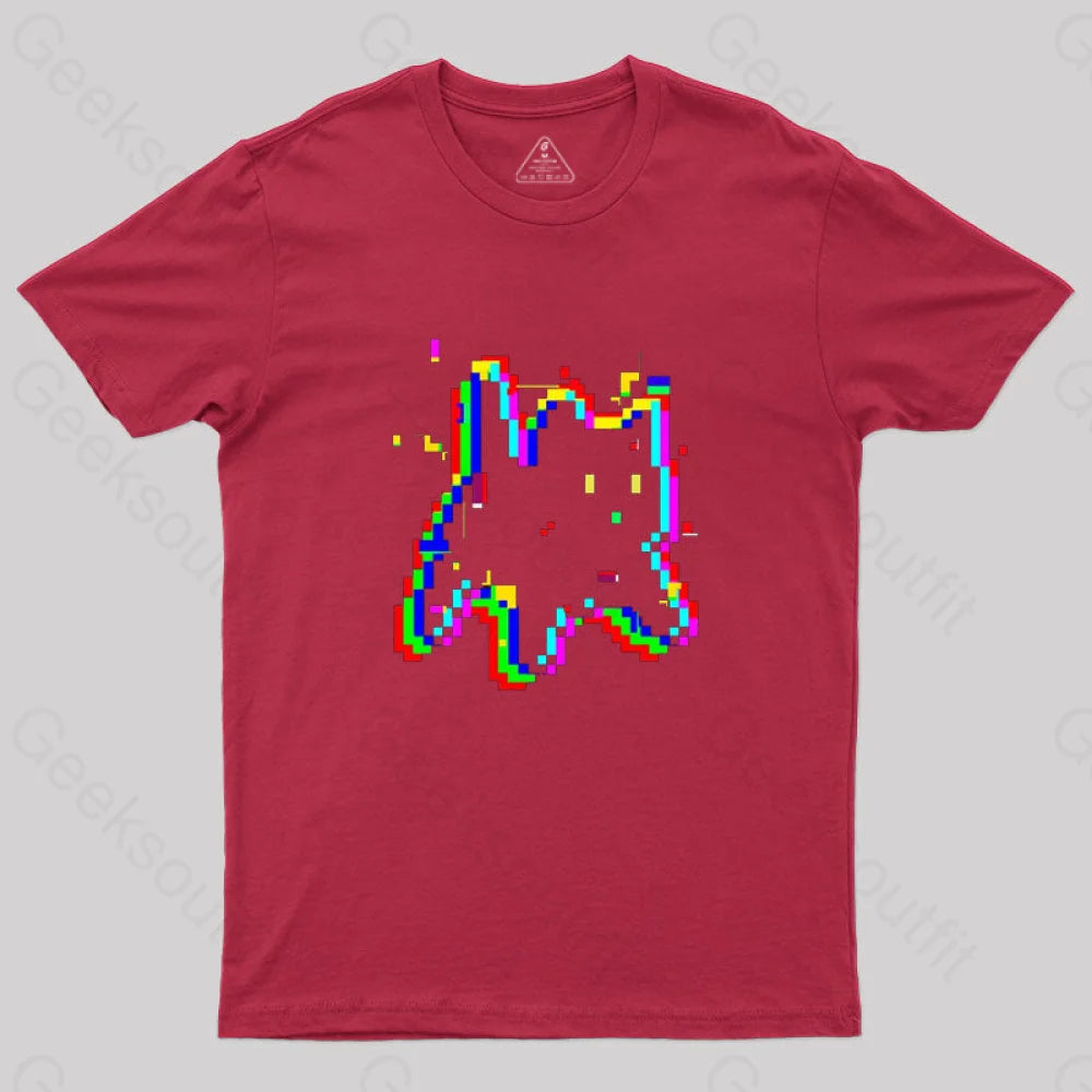 8 Glitch Nerd T-Shirt Red / S