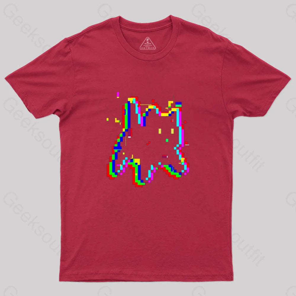 8 Glitch Nerd T-Shirt Red / S