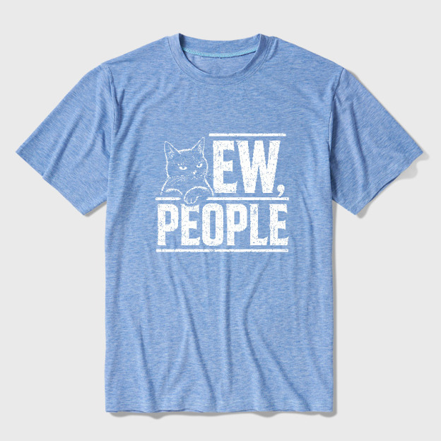 Ew People Funny Cat Ultra Soft Heather Tee