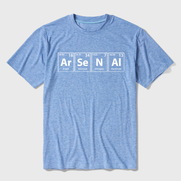 Arsenal (Ar-Se-N-Al) Periodic Elements Spelling Ultra Soft Heather Tees