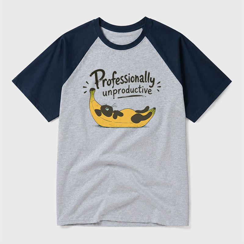 Professionally unproductive Geek Retro Raglan T-Shirt