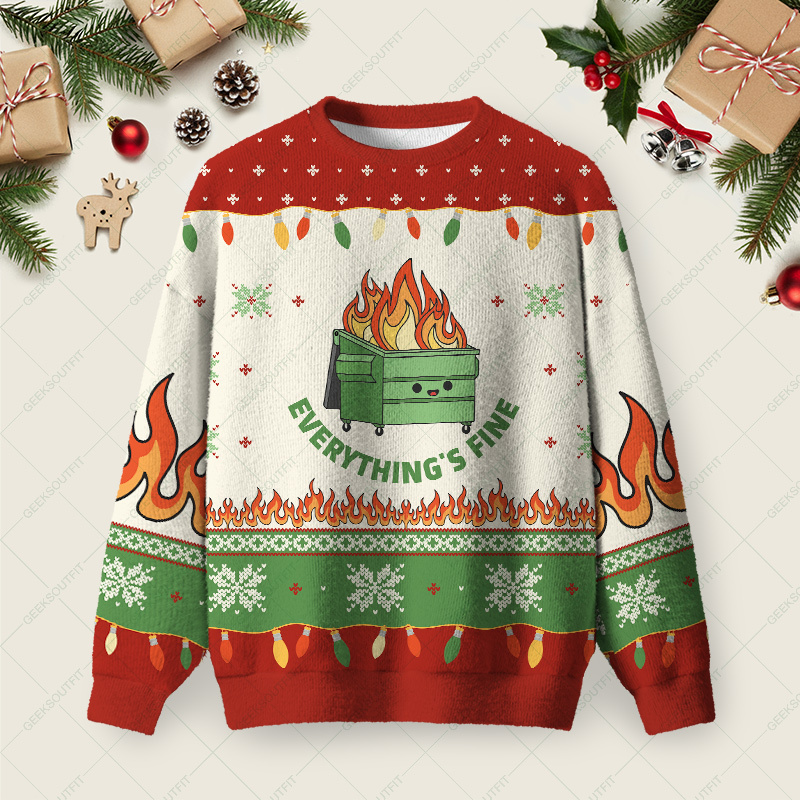 Geeksoutfit Employees Must Stop Crying Ugly Christmas Fuzzy Fleece Sweatshirt for Sale